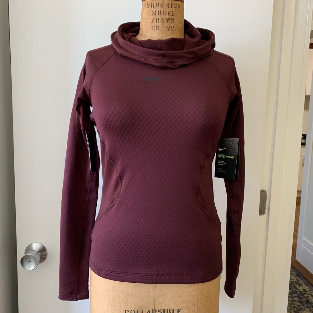 Long Sleeve Cowl Hood Nike Pro Hyperwarm